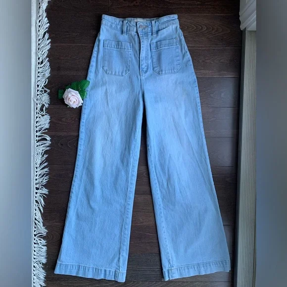 Rolla’s Sailor Light Wash High Rise Wide-Leg Jeans - Picture 3 of 14